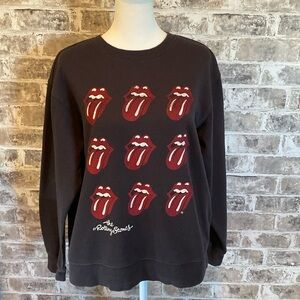 H&M Rolling Stones crew neck sweatshirt. Size S. Dark gray. Tongue design.